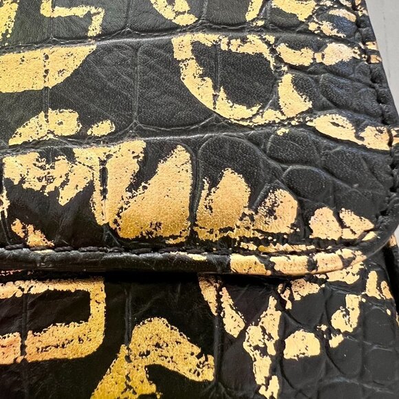 Chanel black gold Grafiti Crocodile embossed calfskin 2.55 Reissue 224 flap bag - Picture 12 of 13